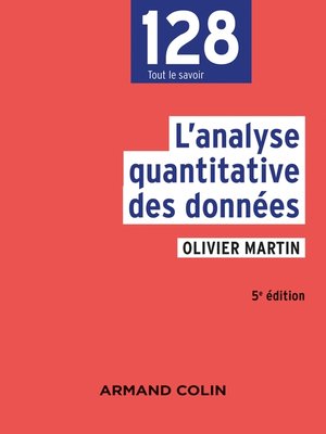 cover image of L'analyse quantitative des données--5e éd.